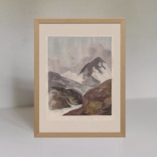 Dreary Mountain Watercolor Art Print by Apocalyptic Nostalgia