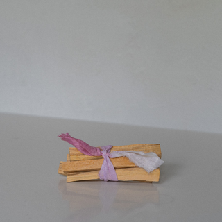 Palo Santo Bundle with Hand-Dyed Silk Ribbon - Pinks