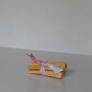 Palo Santo Bundle with Hand-Dyed Silk Ribbon - Pinks